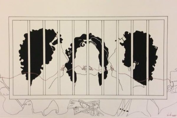 L'esecutore acrilico, penna su carta cm.50x70 2015